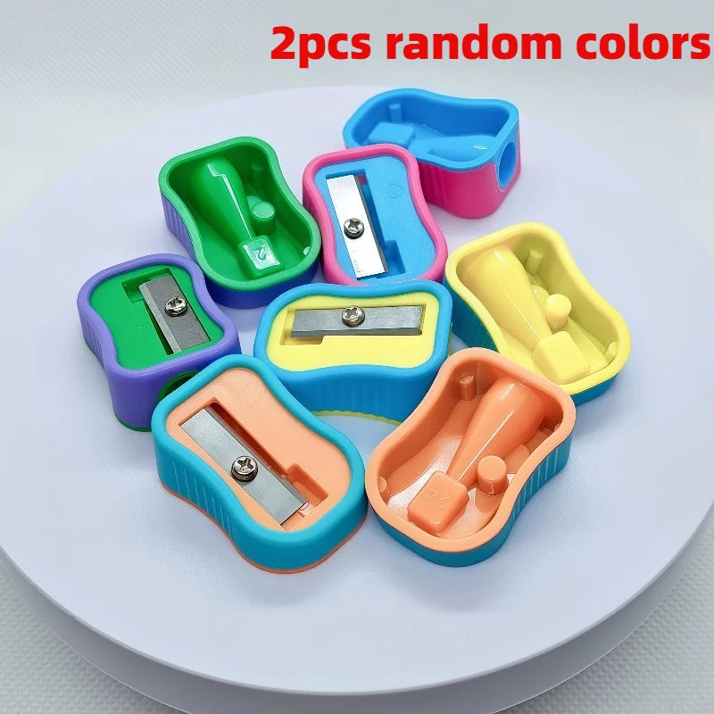 2/4pcs Color pen roller, single hole pencil sharpener, new creative design, comfortable grip, student tool, school supplies.