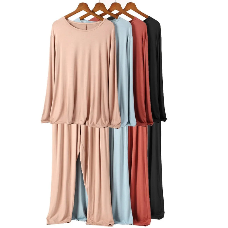 Women’s Loungewear Pajamas 2 Pieces Set for Woman Clothes Soft Lounge Wear 3XL-7XL Large Loungewear Suit Elastic Waist Pants