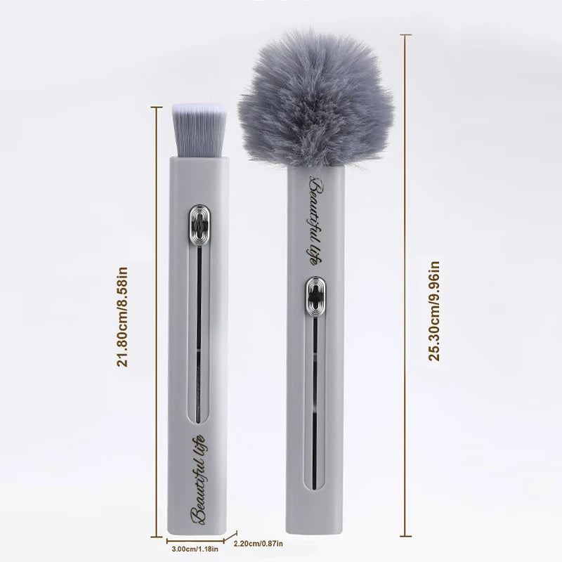 SEAMETAL Car Interior Cleaning Brush Air Outlet Cleaning Soft Brush Car Crevice Dust Removal Brush Double Head Telescopic Duster