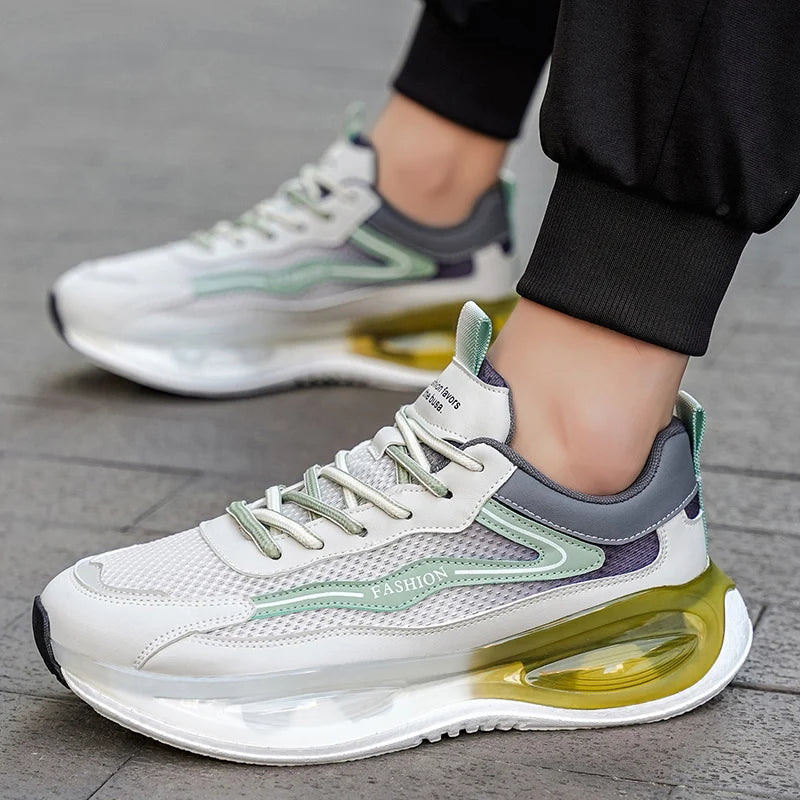 Men's Mesh Breathable Sneakers Summer New Shock-Absorbing Outdoor Racing Running Shoes Students Lightweight Speed Sports Shoes