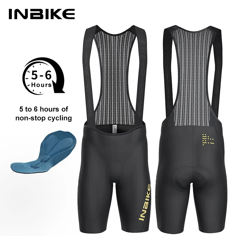 INBIKE Men's Cycling Bike Bib Shorts 4D Padded Breathable Summer Road Bike Biking Clothing for Cycle Bicycle Bib Tights Padding