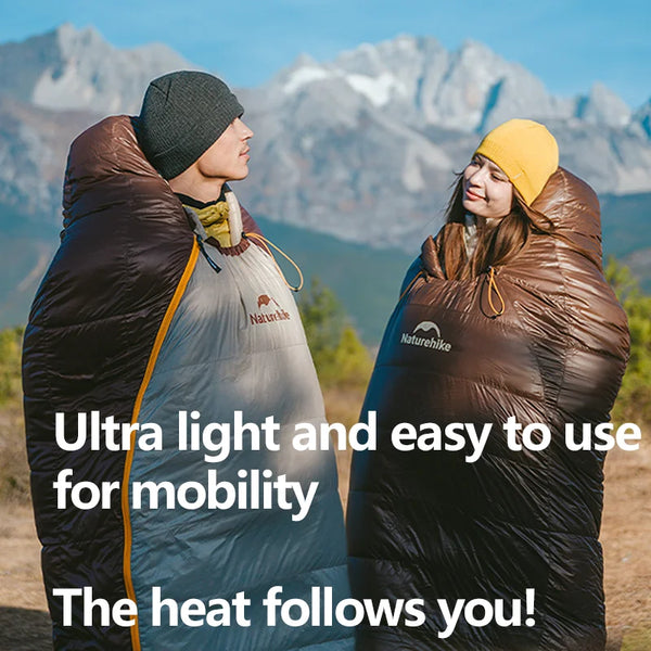 Naturehike Winter Sleeping Bag SnowBird 20D Mummy Ultralight Duck Down Sleeping Bag Portable Hiking Outdoor Camping Sleeping Bag