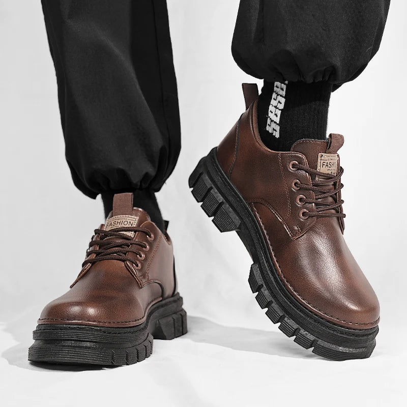 Men's Casual Shoes Four Season New Comfort Sports Outdoor Work Shoes Fashion Joker Youth Tide Shoes Business Party Leather Shoes