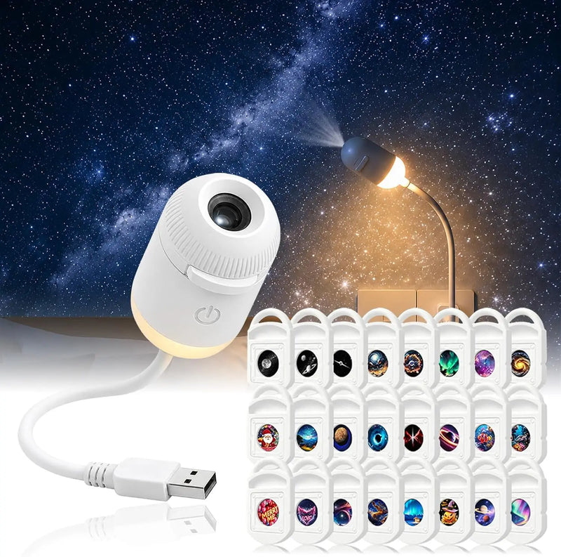 ភ្លើងបញ្ចាំងរូបភាពរថយន្ត 4K HD លំនាំ USB ចង្កៀងរាត្រី Galaxy Aurora ចង្កៀងបរិយាកាសអាចលៃតម្រូវបាន 360° សម្រាប់ជាអំណោយសម្រាប់ការតុបតែងបរិយាកាសខាងក្នុង