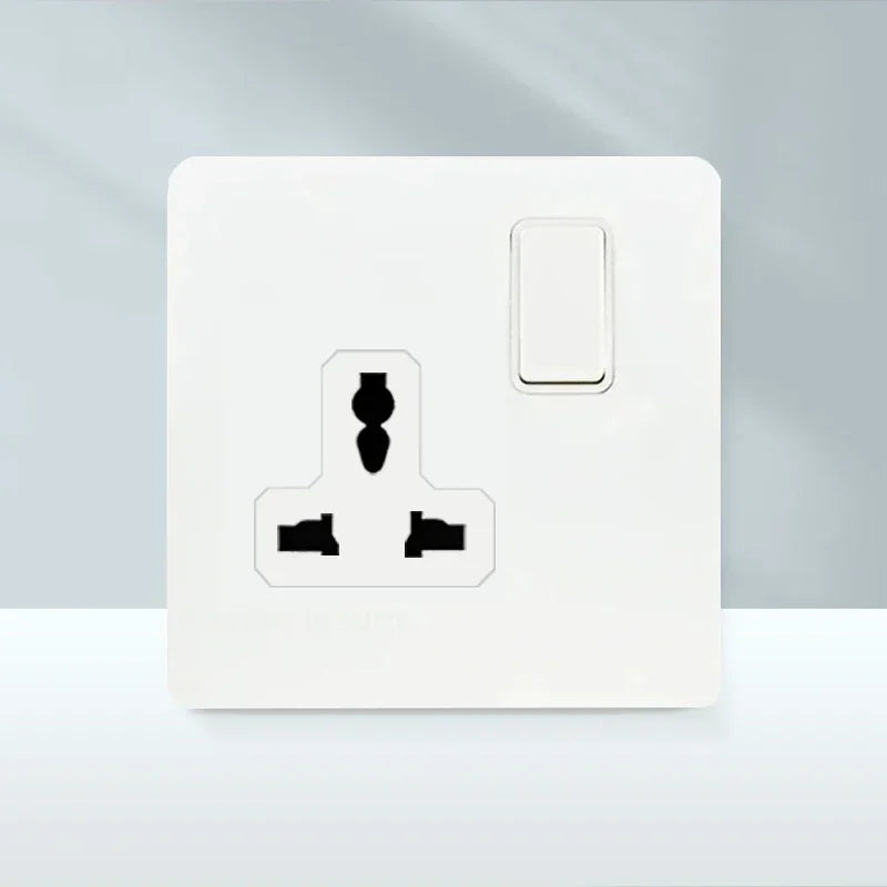 White Antique Stainless Steel Panel Wall Lamp Switch, Toggle Wall Dimmer Switch Socket EU USB Plug Socket 220V Electrical On Off