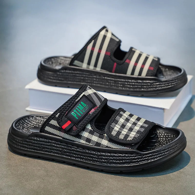Men's soft insole Slides Comfort Casual Slippers Summer new breathable lightweight Non-slip Slip on walking Daily wear slippers