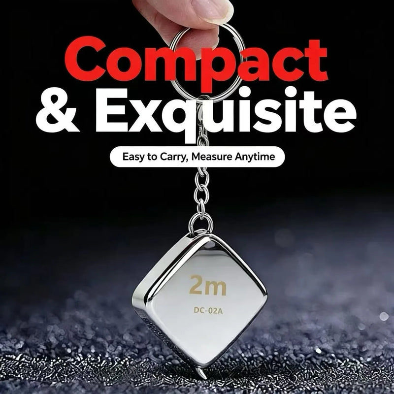2M Mini Keychain Tape Measure Stainless Steel Waterproof Shockproof High Precision Portable Pocket Measuring Ruler For Daily Mea