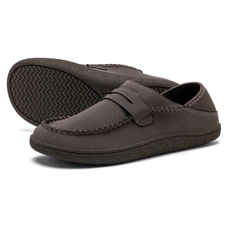 HOBIBEAR Women's Wide Width Barefoot Loafers Slip-On Lightweight Comfortable Faux Leather Casual Flats