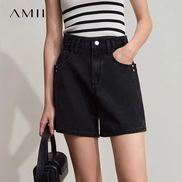 ខោខូវប៊យខ្លី AMII ធ្វើពីកប្បាសមានផាសុកភាព រលុងសម្រាប់ស្ត្រីរដូវក្តៅឆ្នាំ ២០២៥ ធម្មតាត្រង់បែបវីនថេចសម្រាប់ស្ត្រីការិយាល័យ ខោខូវប៊យទាន់សម័យ 12542245