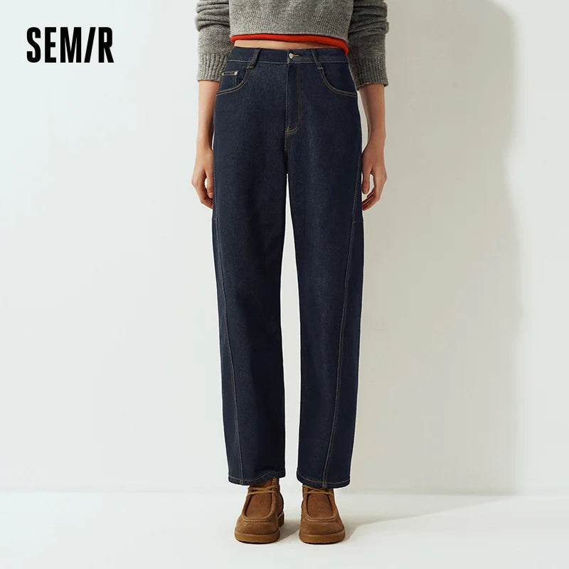 ខោខូវប៊យ Semir សម្រាប់នារី រចនាបថរលុង ជើងកោង ស្ទីលតាមដងផ្លូវ 2026 សម្លៀកបំពាក់ប្រចាំថ្ងៃរដូវរងាថ្មី