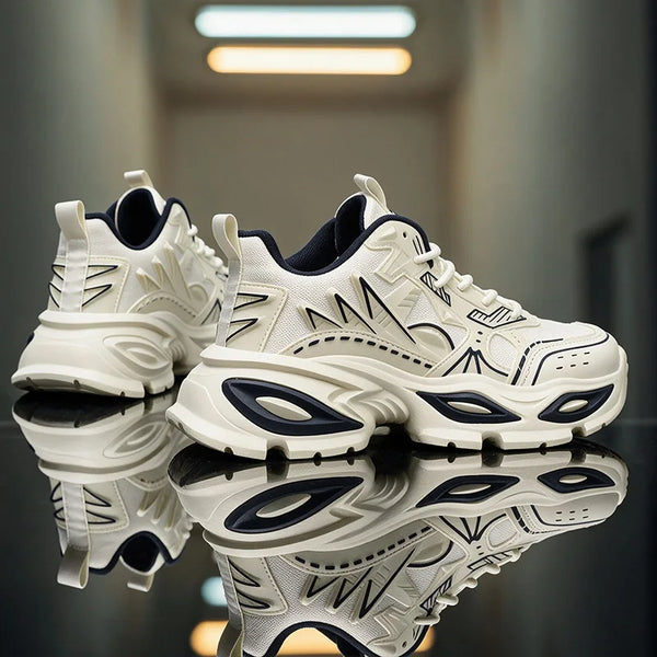 Chunky sneakers Men's casual four seasons new breathable light mecha shoes fashion soft sole outdoor comfort running sports shoe