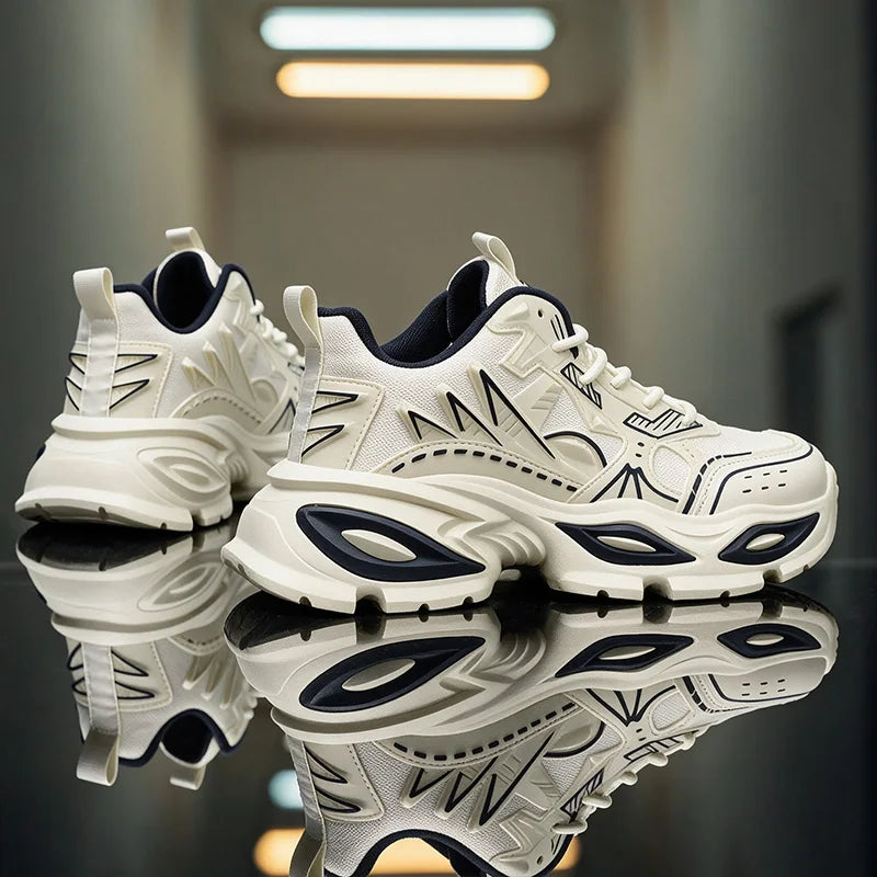 Chunky sneakers Men's casual four seasons new breathable light mecha shoes fashion soft sole outdoor comfort running sports shoe