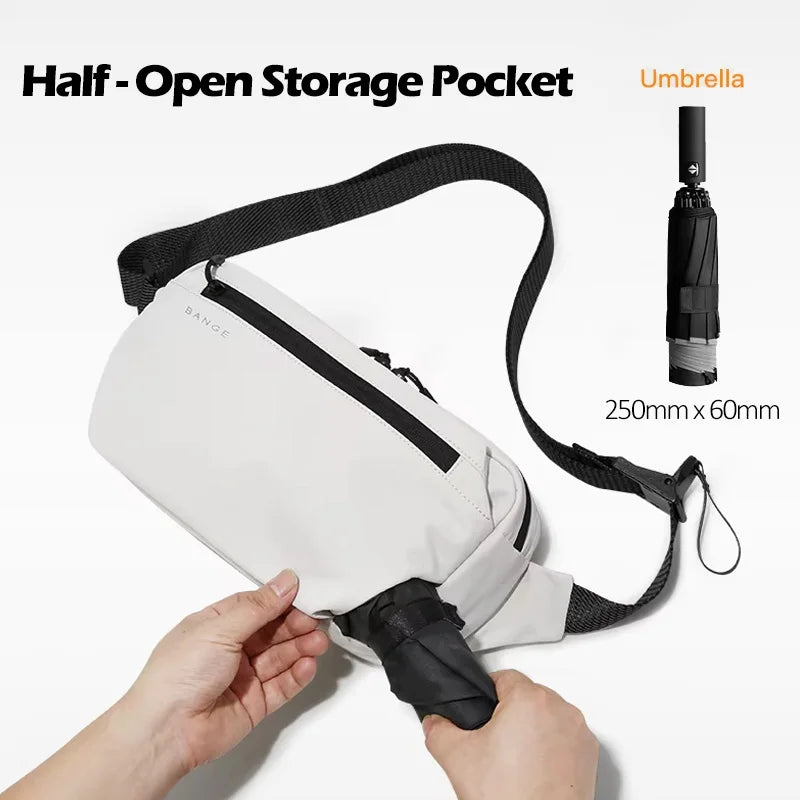 BANGE Anti-Theft Waterproof Chest Bag Multi-Carry Modes Sling Crossbody Travel Shoulder Bag for Men Ourdoor Sports Fit 7.9'' Pad