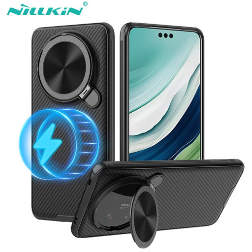 For Huawei Mate 60 Pro Magsafe Case NILLKIN CamShield Prop Flip-style Lens Camera Cover For Huawei Mate 60 / Mate 60 Pro Plus black
