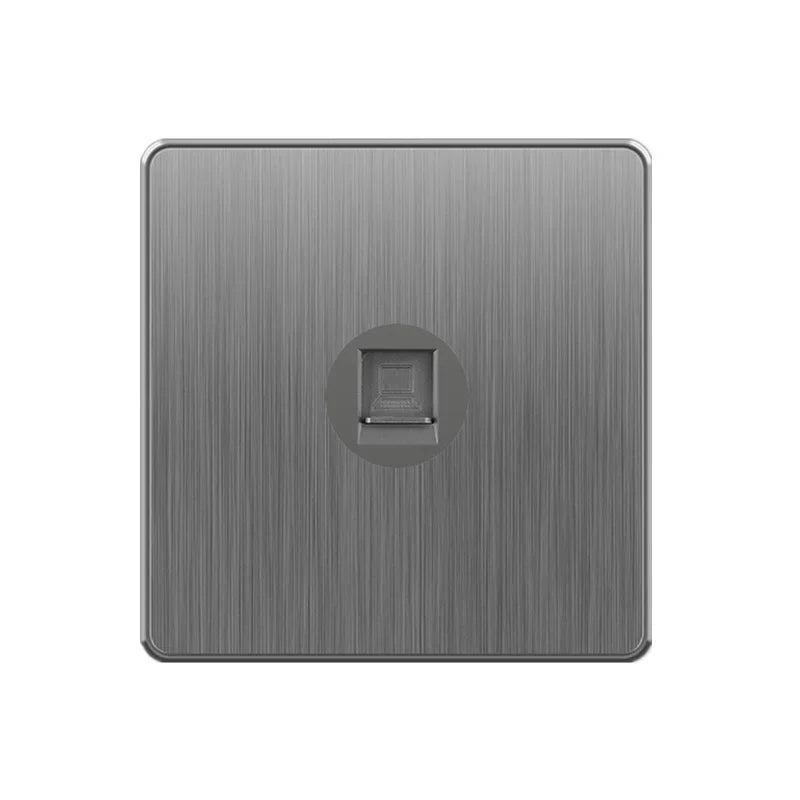 Nordic style large tilt plate grey 13A British standard electrical switch socket, universal wall dual socket with USB port 2.1A