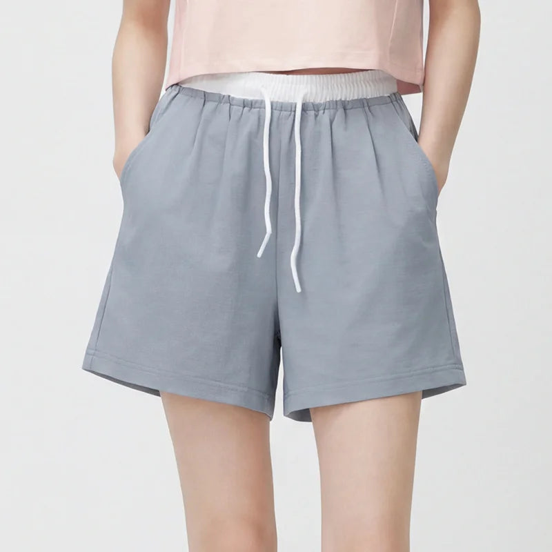 Semir Womens Shorts 2026 Loose Draped Pleated Texture Elastic Waist Casual Soft Comfortable Breathable