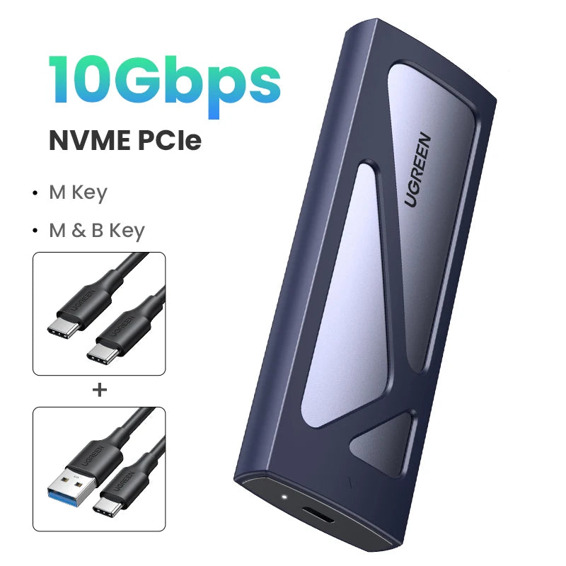 UGREEN M.2 NVMe SSD Enclosure NVMe SATA to USB 3.1 Gen2 10 Gbps NVMe PCI-E  Dual ProtocolM.2 SSD Case Support UASP For Hard Disk