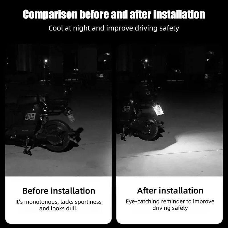 SEAMETAL 2pcs LED Devil's Eye License Plate Light Mini Turn Signal Flasher Headlight for Car Motorcycle Modified Decoration