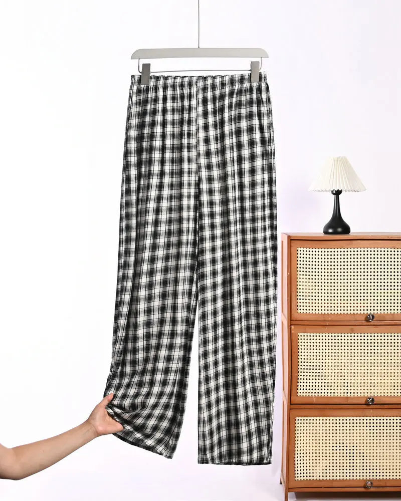 Floral Pajamas Pants Woman Nightwear Spring Summer Loose Sleeping Bottoms Lounge Home Wear Elastic Waist Sleepwear Trousers