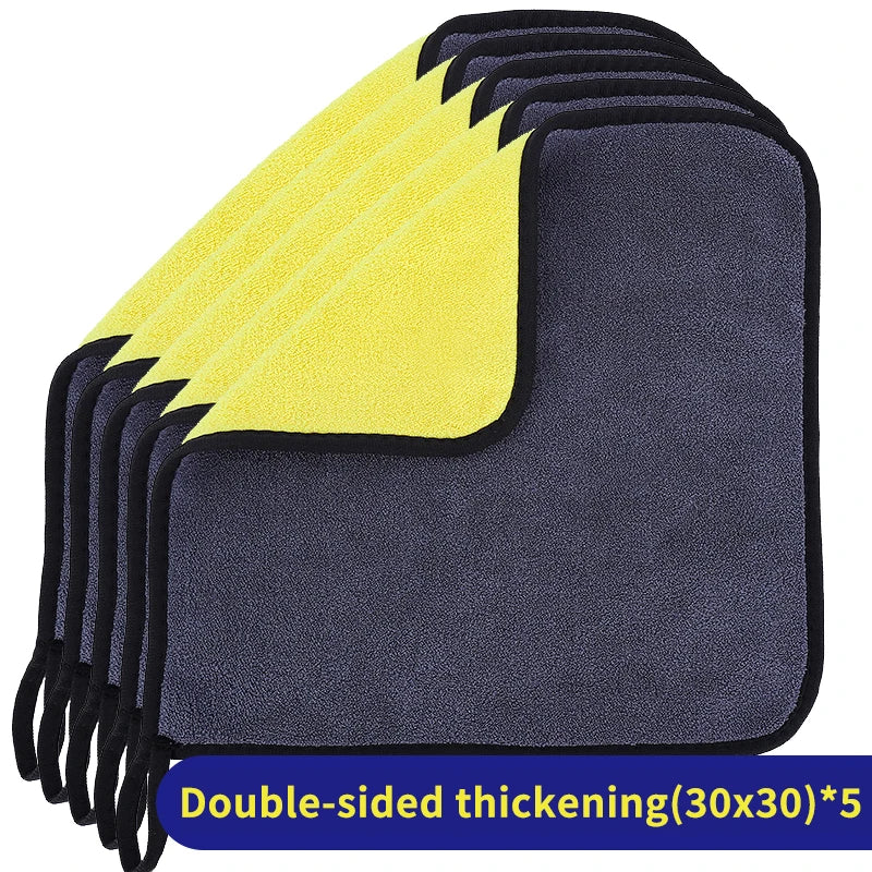 SEAMETAL 1/2/5PCS Car Microfiber Cleaning Towel Premium Car Detailing Fast Drying Microfiber Towel Wash Towels Clean Accessories