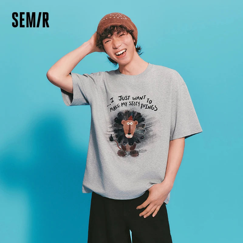 Semir Men Tshirt Cool Feeling Graphic Print Knit Short Sleeve Summer 2026 Mall Style Casual Everyday Wear Fashion Top