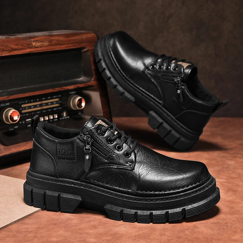 Men's Casual Shoes Four Season New Comfort Sports Outdoor Work Shoes Fashion Joker Youth Tide Shoes Business Party Leather Shoes