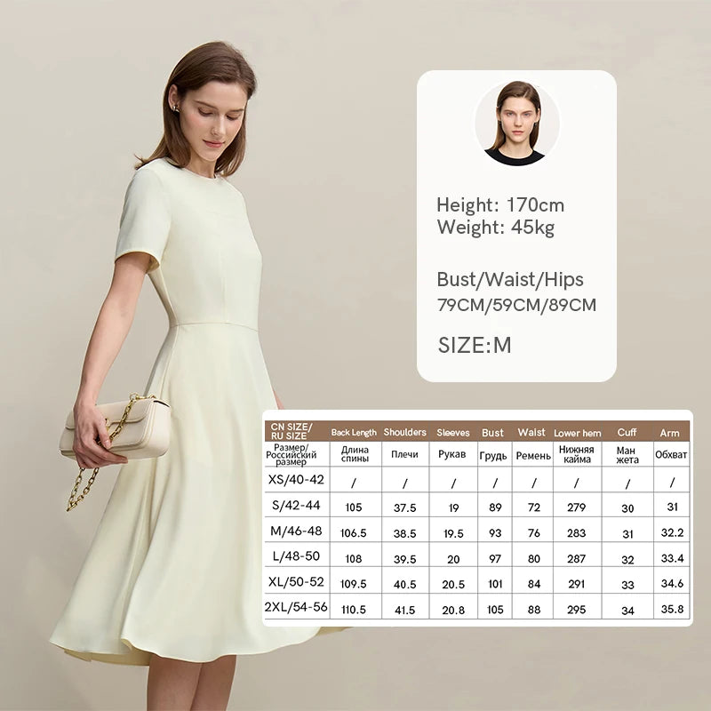រ៉ូប Amii Womens រដូវស្លឹកឈើជ្រុះឆ្នាំ ២០២៦ រ៉ូបសម្រាប់ធ្វើដំណើរ រ៉ូបក O រាងហោប៉ៅ ចង្កេះស្ដើង សម្លៀកបំពាក់នារី រ៉ូបដៃខ្លីរាងអក្សរ A 12621061