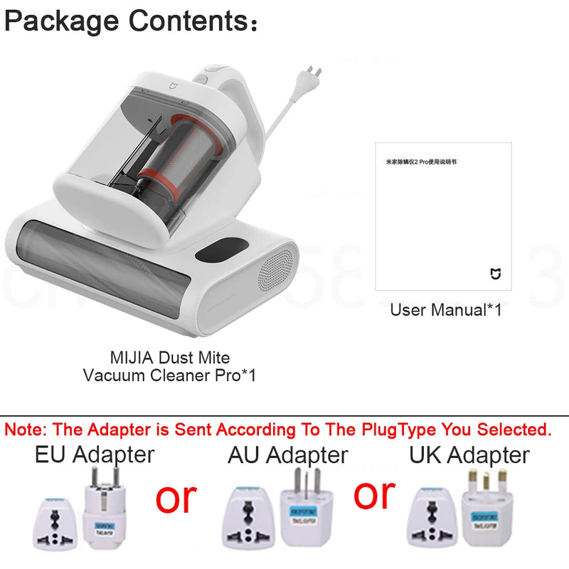 MIJIA Dust Mite Vacuum Cleaner 2 Pro,16kPa Suction,UV Sterilisation,Hot Air Drying,3 Cleaning Modes,Smart Mite Detection