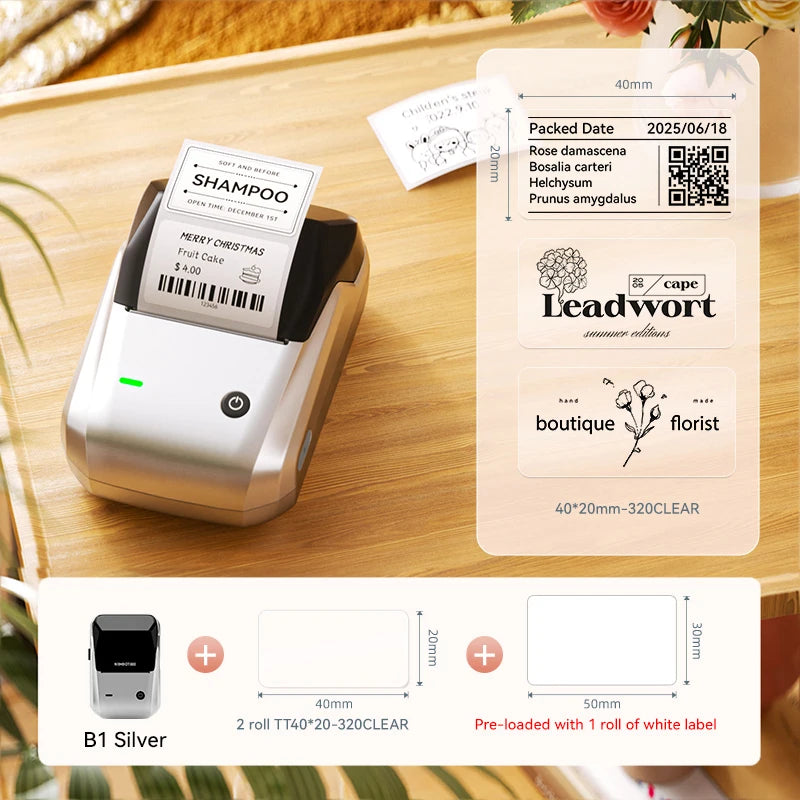 Niimbot B1 Portable Cosmetics Label Printer Wireless  Label Maker Multifunctional Self-adhesive Pocket Label Machine