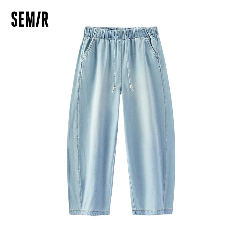 Semir Women Jeans Cotton 2026 Elastic Waist 3D Cut Ankle Length Urban Casual Everyday Style Soft Comfortable Daily Wear