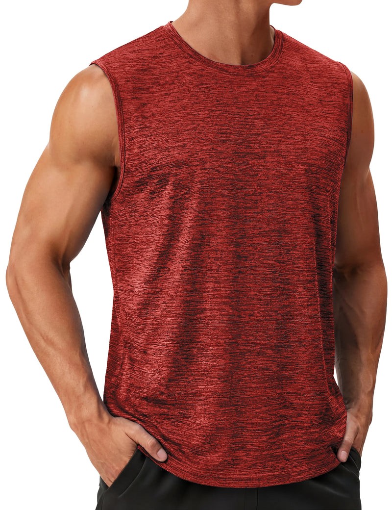 TACVASEN Mens Summer Quick Dry Tank Tops Lightweight Fitness Gym Workout Stretch T-Shirt Soft Comfort Outdoor Running Tee Vest