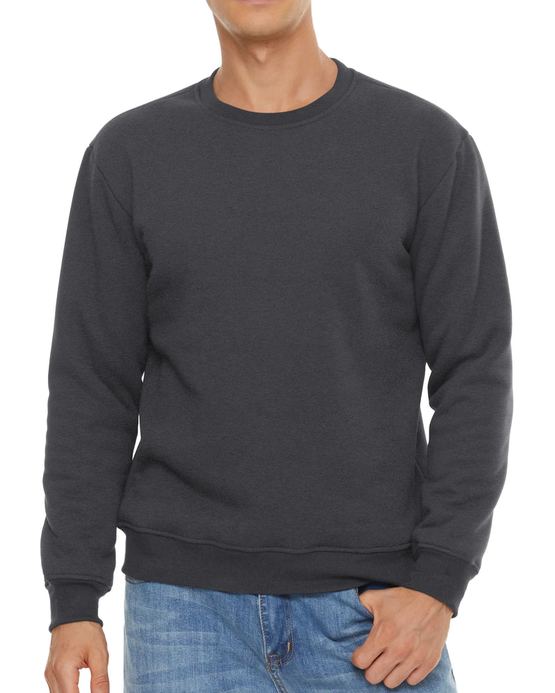 TACVASEN Men's Winter Fleece Pullover Sweatshirt, Long Sleeve Crew Neck, Warm Lambswool Lining, Thick Underwear