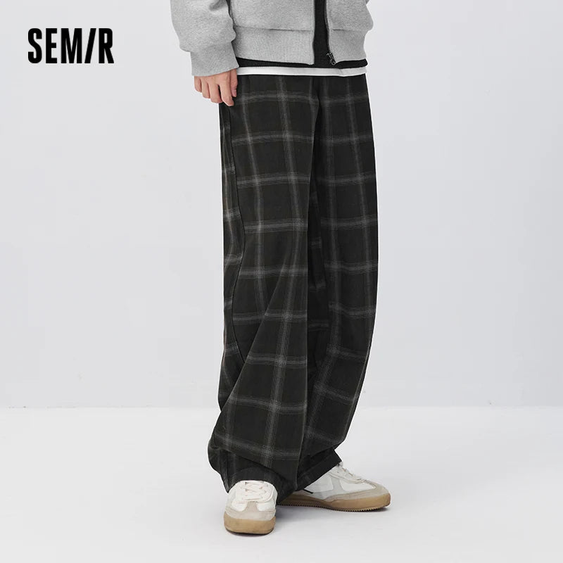 ខោបុរស Semir ធម្មតាចង្កេះយឺតមួយផ្នែក រលុង សមឥតខ្ចោះ ជើងកោង សម្លៀកបំពាក់ធ្វើការ កប្បាស 2026 រដូវរងាថ្មី សម្លៀកបំពាក់ប្រចាំថ្ងៃ រចនាប័ទ្មទីក្រុង ធម្មតា