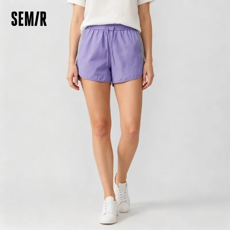 Semir Women Pants Casual Cool Feeling Color Block Loose Moisture Wicking Quick Dry 2026 Summer Outdoor Sports Style Top