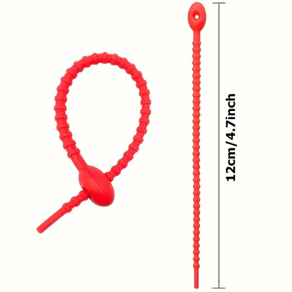 5/10pcs Silicone Reusable Cable Wire Organizer Winder Storage Holder Bag Ties Cord Tie Twist Multifunctional Bag Clip manager