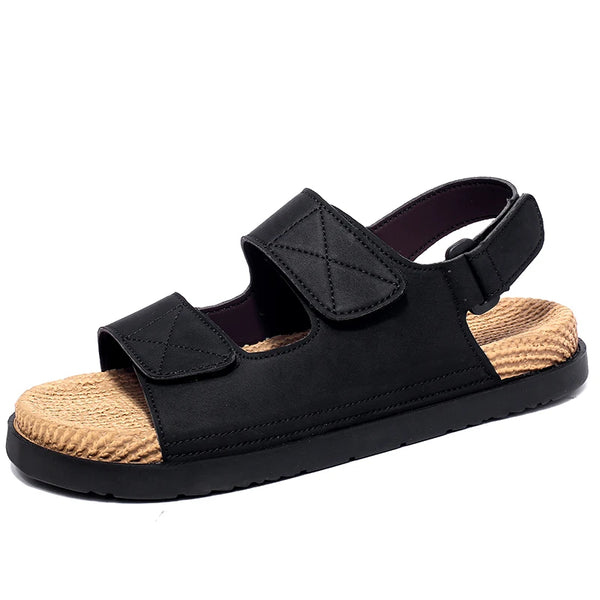 Thick Soles Bottom Platform Mens Leather Sandals Men Adjustable Slippers Sandals Soft Comfortable Summer Shoes