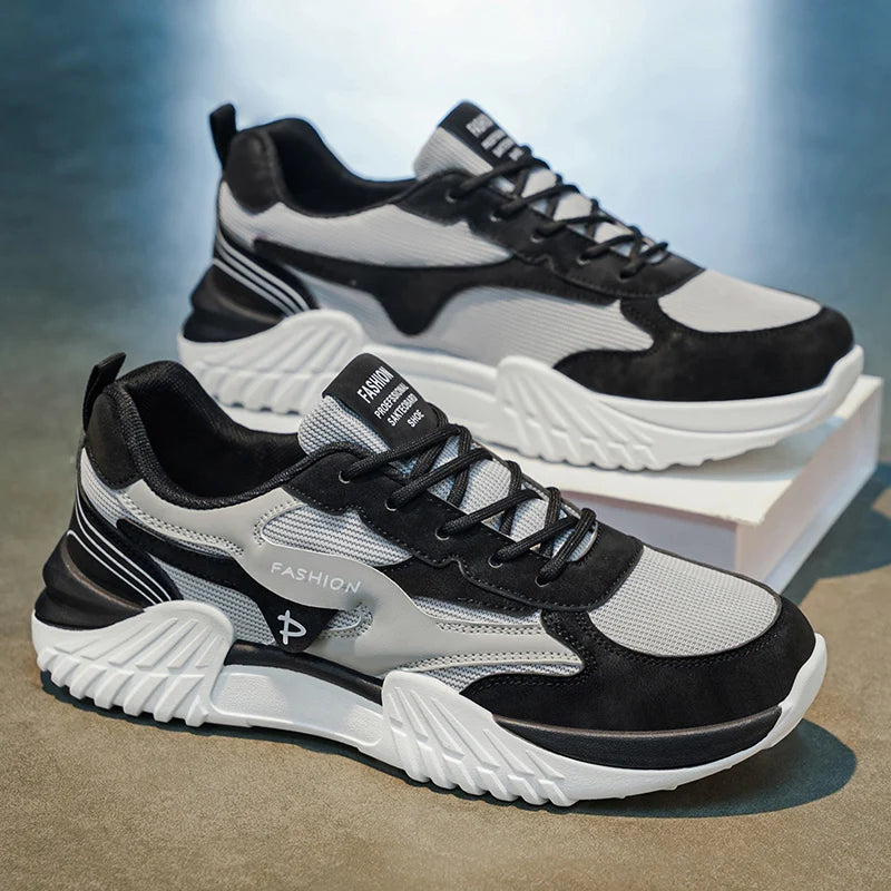 Men's fashion mesh upper casual shoes four seasons new breathable light soft-sole anti-slip comfort outdoor sports walking shoes