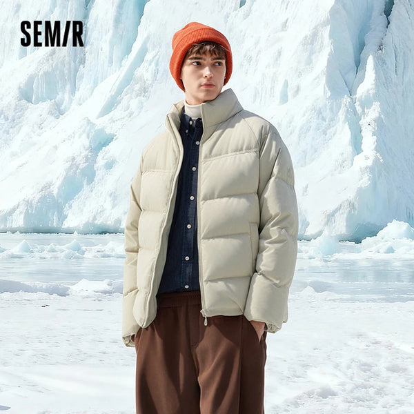 អាវក្រៅ Semir សម្រាប់បុរសនិងស្ត្រី កអាវខ្ពស់បែប Loft Down សម្រាប់ឈរ ពាក់ក្តៅ ការពារទឹក ការពារខ្យល់ ធន់នឹងស្នាមប្រឡាក់ ឆ្នាំ២០២៦