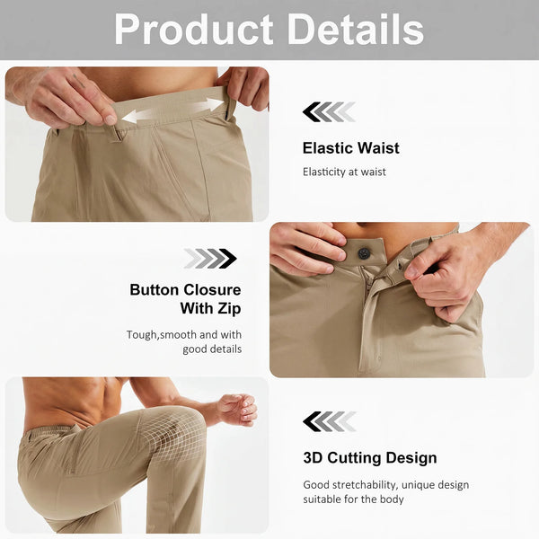 TACVASEN Men's Hiking Quick Dry Lightweight Pant Waterproof Breathable Outdoor Fishing Pants Summer Casual Tactical Trouser