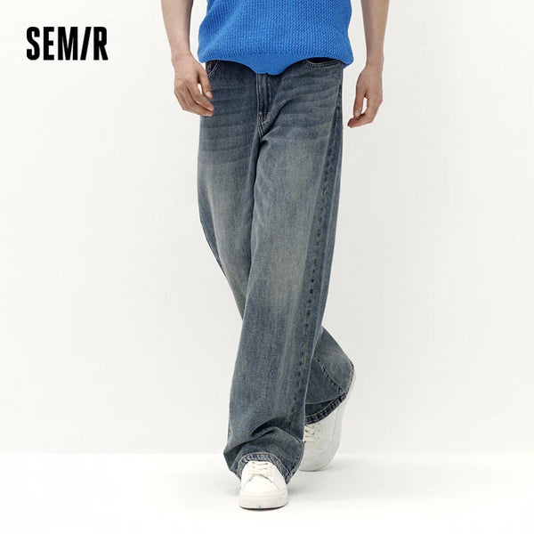ខោខូវប៊យបុរស Semir ចង្កេះយឺត ត្រង់ ហោប៉ៅប៉ាក់បែប Retro 2026 រដូវស្លឹកឈើជ្រុះ ខោ Denim ទន់ រចនាប័ទ្មស្លៀកពាក់ប្រចាំថ្ងៃធម្មតា