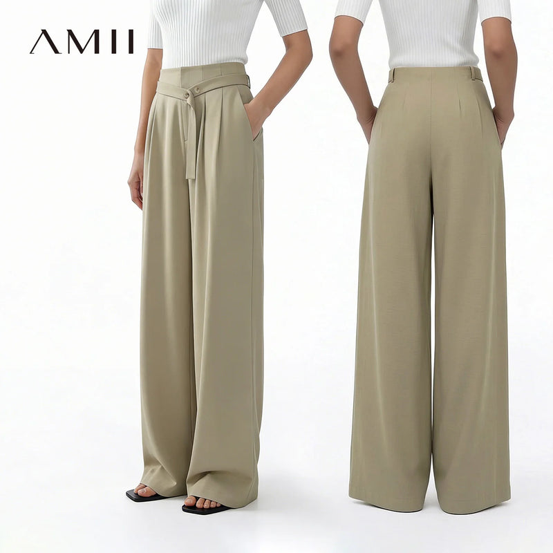 ខោ Amii សម្រាប់នារី រដូវក្ដៅ ឆ្នាំ២០២៦ ខោថ្មី ធ្វើពីក្រណាត់ទេសឯក ខោធម្មតា ខោការិយាល័យ ខោត្រង់ ខោសម្រាប់នារី ងាយស្រួលប្រើ 12642083