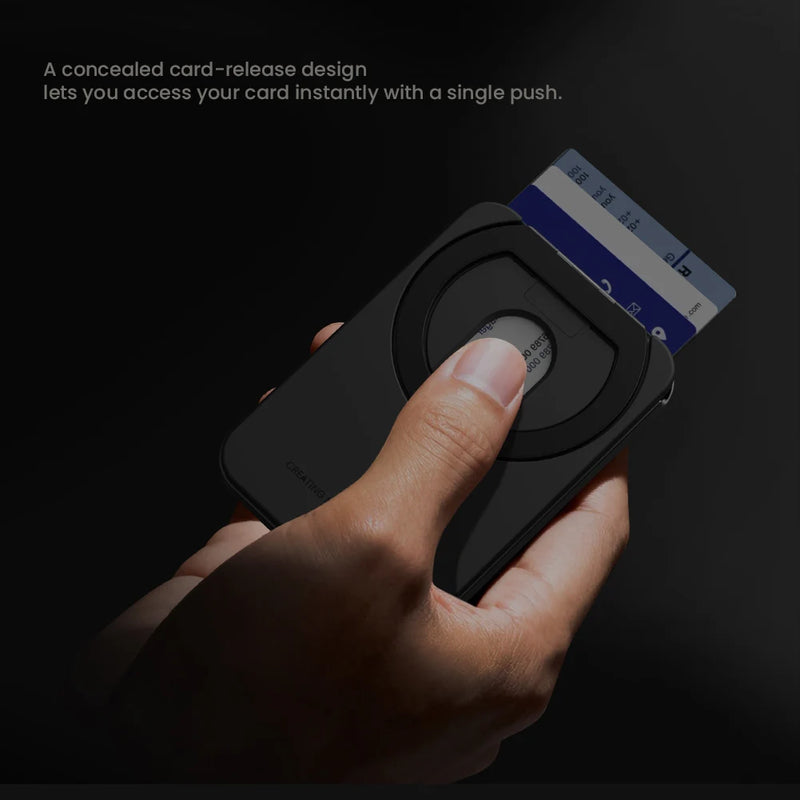 Magnetic Card Holder Wallet Case With 360 Rotating Ring for iPhone MagSafe Back Cover Stand 3 Cards Slot Magnetism High Capacity