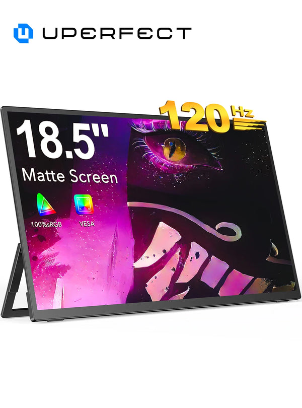 ម៉ូនីទ័រកុំព្យូទ័រ UPERFECT 18 UMax ទំហំ 18.5 អ៊ីញ ចល័ត អេក្រង់បង្ហាញ FHD 120hz ជាមួយប្រភេទ C Mini HDMI VESA តង្កៀបលើកបង្វិល សម្រាប់កុំព្យូទ័រយួរដៃ