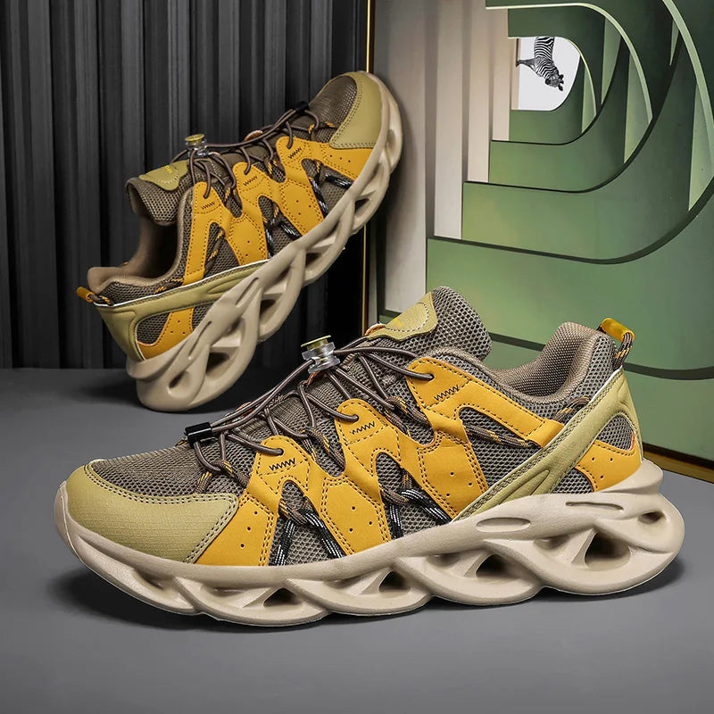 Mens Walking Shoes Classic Retro Style Design Mesh Breathable Lightweight Sneakers Casual Flat Comfortable Running Shoes for Men