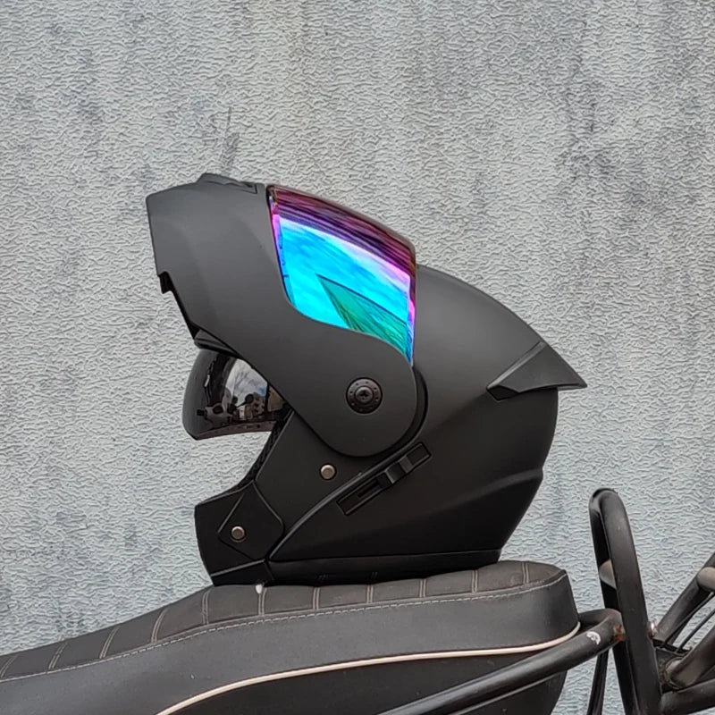 ORZ DOT Certification ORZ Motorcycle Helmet Double Lens Cross Section Helmet Safety Modular Flip Helm Unisex Helmet With Visor