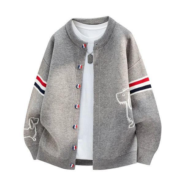 New Autumn Winter Men Long-Sleeved Knitted Shirt Jacket Single-Breasted Quality Cardigan Casual Fashion Comfort Men's Clothing