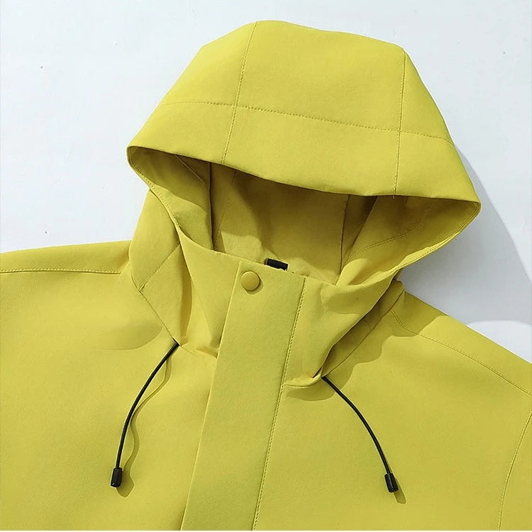 2026 Spring New Arrival Men's Long-Sleeve Hooded Jacket, Zip-Up Windbreaker, Available in Gray, Green, Black, and Blue.
