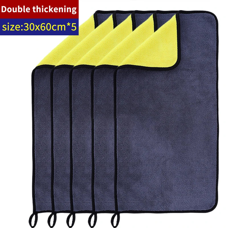 SEAMETAL 1/2/5PCS Car Microfiber Cleaning Towel Premium Car Detailing Fast Drying Microfiber Towel Wash Towels Clean Accessories
