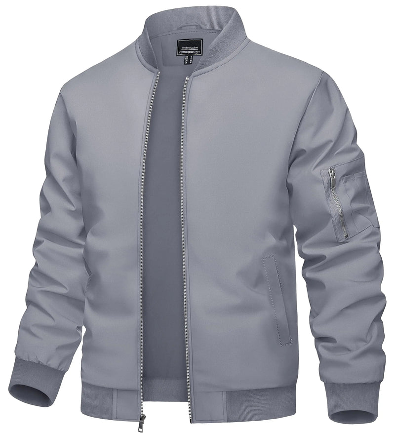 TACVASEN Men's Lightweight Windbreaker Bike Jacket Spring Autumn Casual Zip Up Coat With Pockets Fashion Streetwear Outerwear