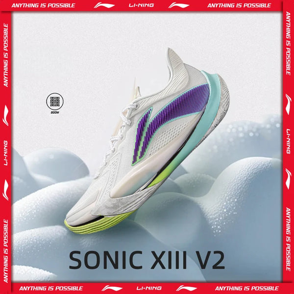 ស្បែកជើងបាល់បោះបុរស Li-Ning SONIC XIII V2 អាជីព BOOM Cushion ទម្ងន់ស្រាល Rebound LiNing Competition Sneakers ABAV075